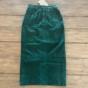 Pia Rucci vintage green suede skirt NWT